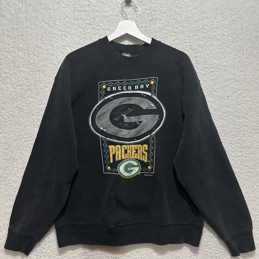 Vintage 90s Fruit of the Loom Men's Sweatshirt SizeXL Green Bay Packers Football